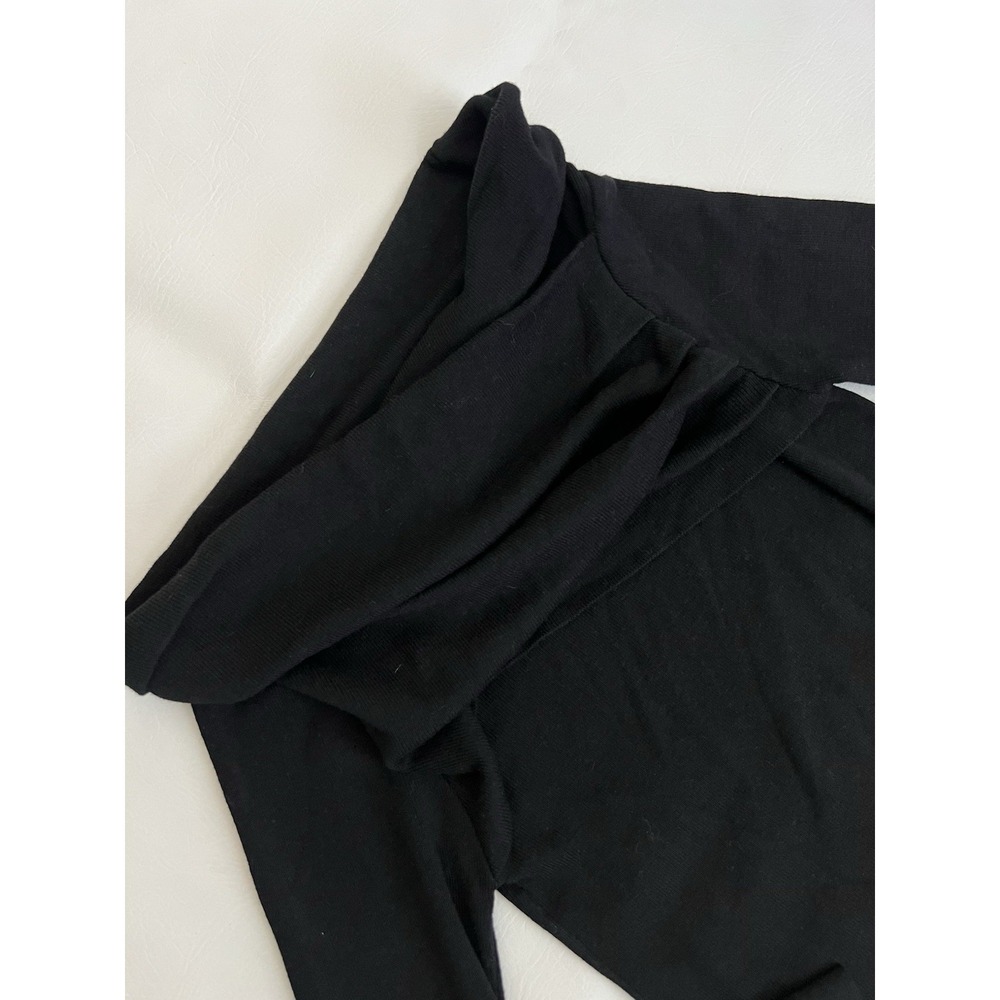 Commense New Off Shoulder Pleated Long Sleeve Black Knit Top Large (M) Coquette - Picture 4 of 8